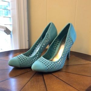 Sea foam green heels
